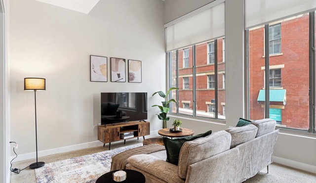 Spacious 2BR Near Downtown | CozySuites Textile