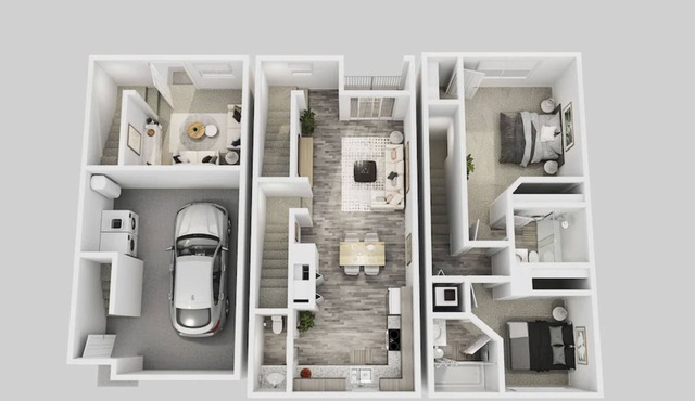 Spacious 3-Story, 2 Bedroom 2.5 Bathroom Townhome