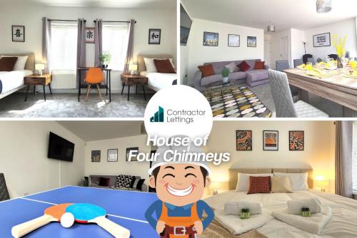 Spacious 4-Bedroom House with POOL & TABLE TENNIS TABLE and MASSAGE CHAIRS By Your Lettings Short Lets & Serviced Accommodation Peterborough Free WiFi and Netflix