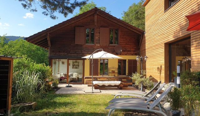 Spacious 4 * cocooning chalet surrounded by nature, garden facing south, near Colmar