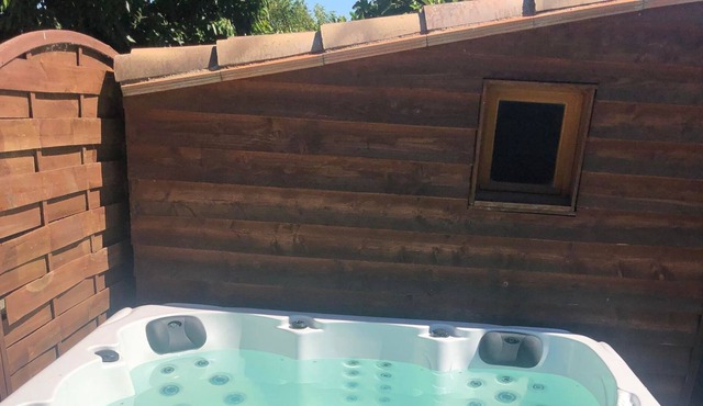 Spacious 4-sided house on enclosed grounds, with swimming pool, jacuzzi, summer kitchen.