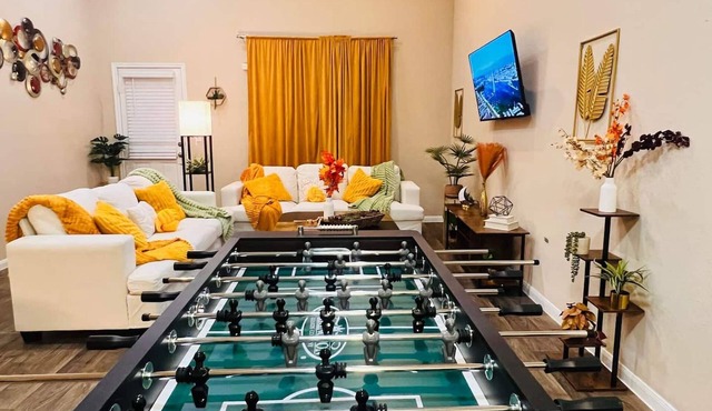 Spacious 4BR Home w Game Room Office Backyard