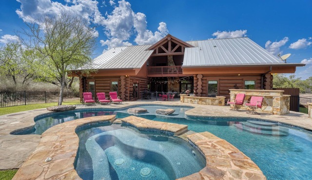 Spacious 5-Acre Log Cabin | Pool, Hot Tub, Pets