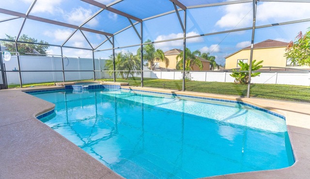 Spacious 5BR Family Retreat w Heated Pool, Game Room & Fenced Yard | Sleeps 12 | Near Disney