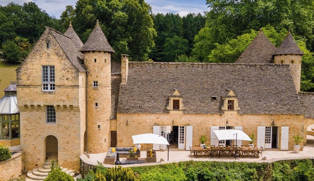 Spacious 8-bedroom chateau in charming Saint-Cyprien with pool, bar and gym