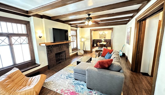Spacious Allentown Retreat, Porch + Walkable Location, King Bed + Sauna