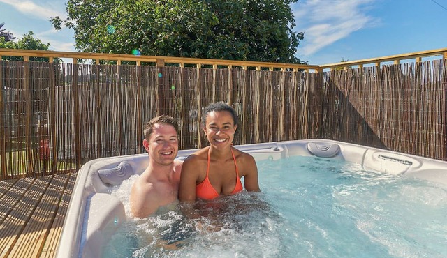 Spacious and luxurious 12-foot-wide caravan with one double and one twin.