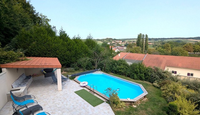 Spacious contemporary house with panoramic terrace and heated pool