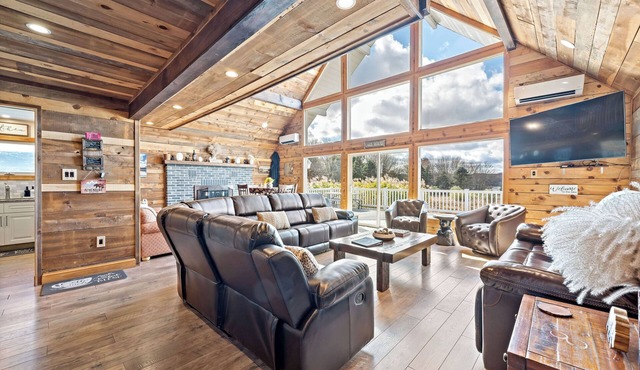 Spacious-Cozy Cabin-Jim Thorpe-Sauna-Game Room-Fireplace-Pool-Lake-Beach-Slopes