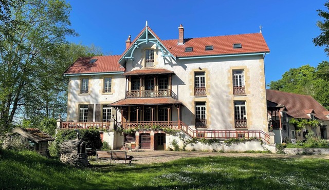 Spacious French villa on a river, unique vacation home for family and friends