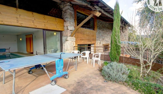 Spacious cottage with private pool and pets allowed in Saint-Priest-la-Prugne