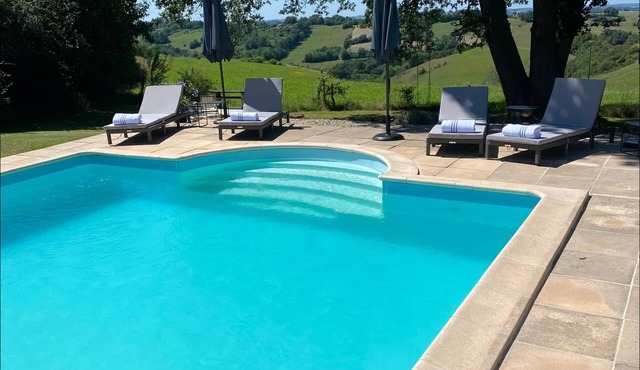 Spacious gite with large heated private swimming pool and new hot tub for 25!