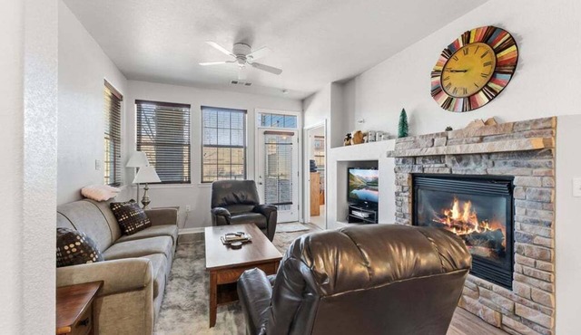 Spacious, ground floor 2 bedroom with private patio, 2 dining areas and upscale,