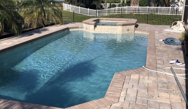 Spacious gulf view home nestled between 2 nearby beaches with pool and hot tub.