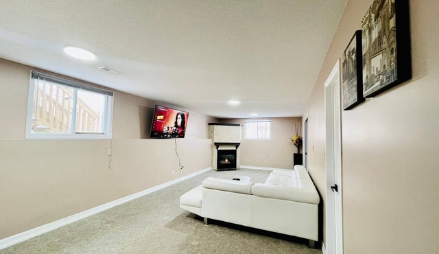 Spacious Hearth Escape with Natural Light & fireplace
