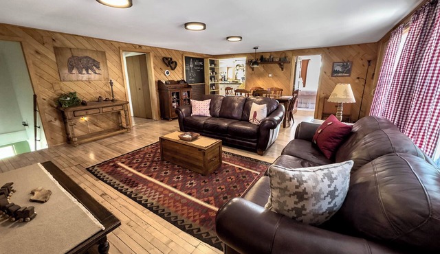 Spacious home with charming lodge feel – In town, one block from trails!