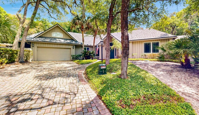 Spacious home with patio, deck, private outdoor pool, & beach access