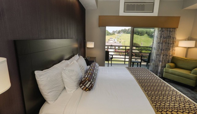 Spacious King Suite | Living Area + Kitchenette