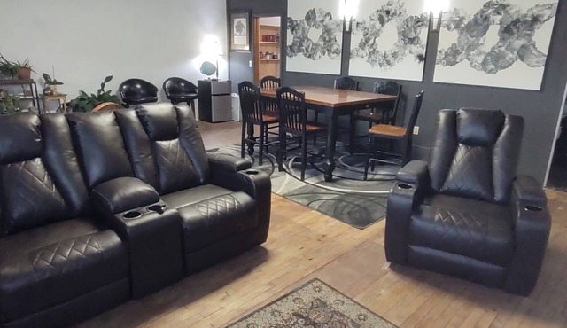 Spacious lodge with custom bunk rooms in prime Lake Area with ample parking.