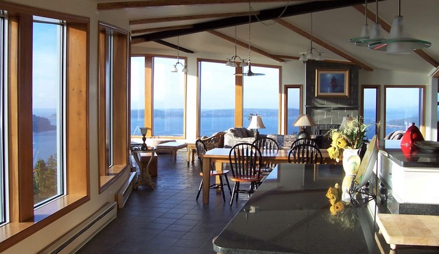 Spacious, modern, & private, with grand views from a hill-top location.