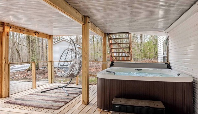 “Spacious Poconos Home Hot Tub Game Room & Theater”