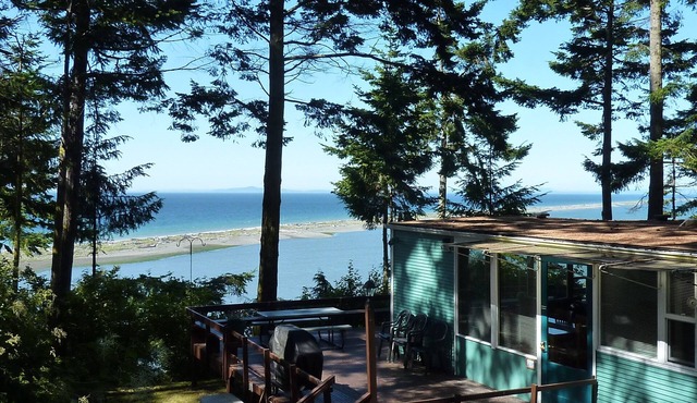 Spacious shorefront cabin with Dungeness National Wildlife Refuge views