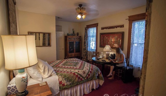 Spacious upstairs queen room in small historic hotel near Arizona's Gila River.