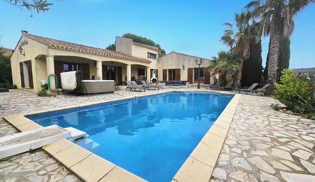 Spacious villa with a private pool and hot tub
