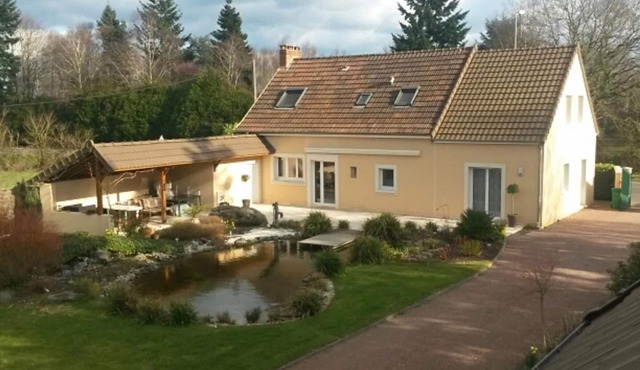 Spacious Villa Near Le Mans: Natural Pool, Garden, Sports Equipment, and More