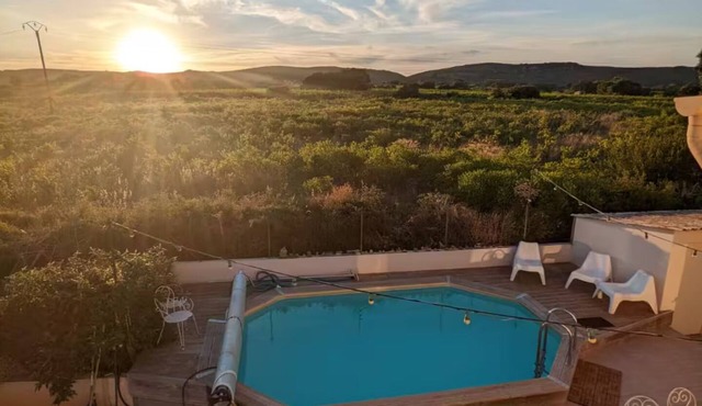 Spacious villa with pool and views of the sea and garrigue