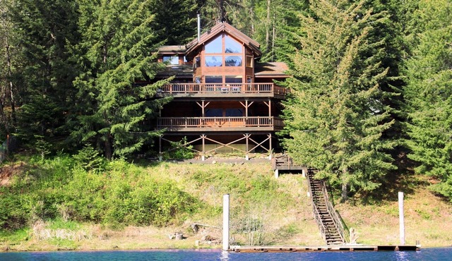 Spectacular 3-Story 7BR CDA Lakefront w-Dock on Secluded Powderhorn Bay