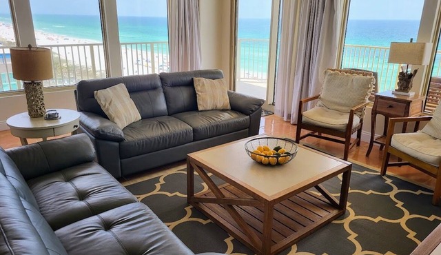Spectacular 3-bedroom; Wrap-around balcony; Gulf Front; Beach Set up Included!