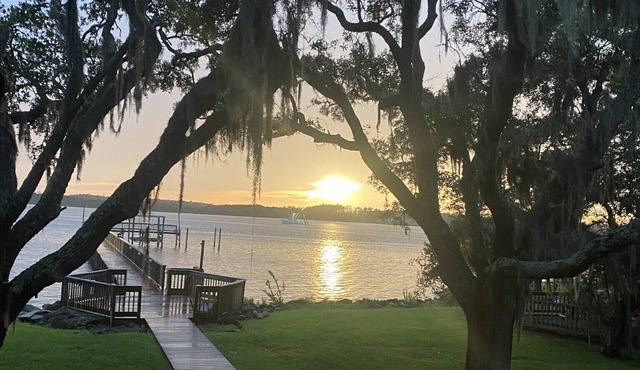 Spectacular Beaufort Waterfront Home with Private Beach, Dock and Sunsets