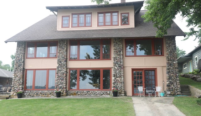 Spectacular historic beachfront home in West Lake Okoboji in Terrace Park.