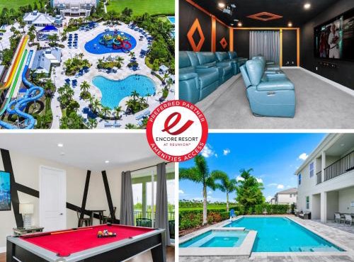 Spectacular Home Near Disney With Private Pool, Movie Theater And Pool Table With Waterpark & Resort Access - 332Sf