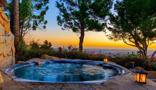 Spectacular LA Home With Breath Taking Views outdoor Jacuzzi and waterfall