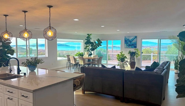 Spectacular lakeview, spacious, remodeled, furnished five bedroom on large lot.