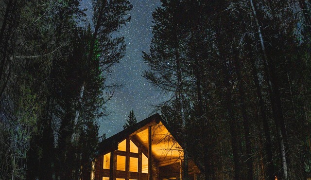 Spectacular Log Lodge near Yellowstone on Private Island 600 feet to lake access