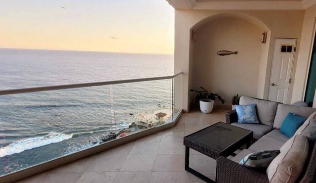 Spectacular Oceanfront Sunset View Condo in Rosarito w Heated Pool & Jacuzzis.