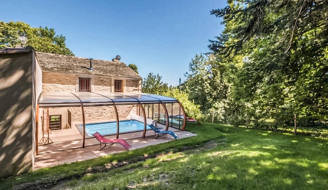 Spend an unforgettable vacation in this large stone house with indoor pool.