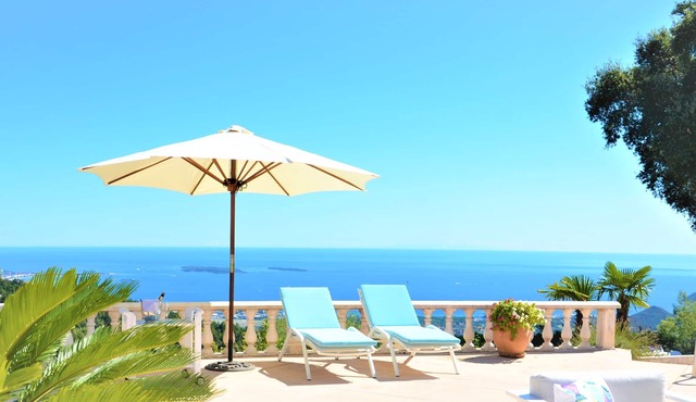 Splendid villa stunning sea view heated private pool high above Cannes Mandelieu