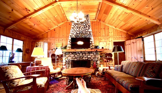 Spread Eagle Waterfront! Classic Log Cottage w/King Bed