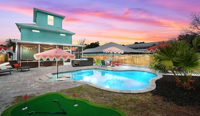 Spring Break Beachside Hot Tub Heated Pool Outdoor Barn Gym Firepit