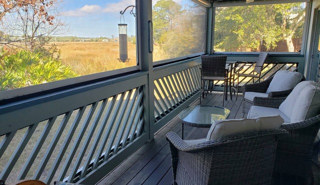 St Simons Island gorgeous MARSHFRONT VIEW, pool, Pond, Near Beach, FLETC