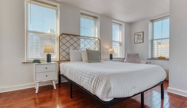 Stairway | 3BR Apt w W/D, Home Theater