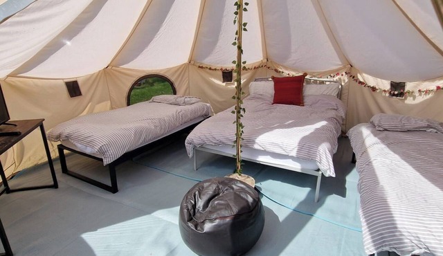 Star Gazing Cozy Hot Tent with heater and tv