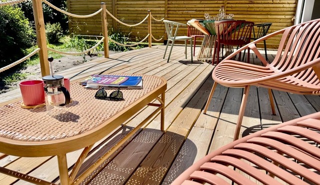 State-of-the-art lodge with private whirlpool, AC and high-speed wifi.