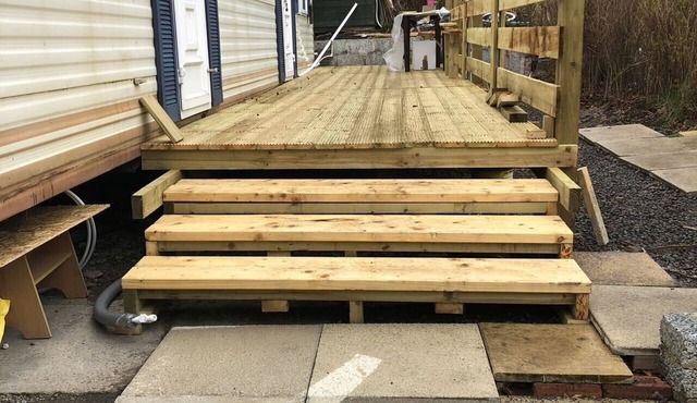 Static Caravan with Decking porch, Quiet and Remote, with car parking.