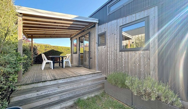 Stay in a Tiny House in Jullouville, with pool and parking