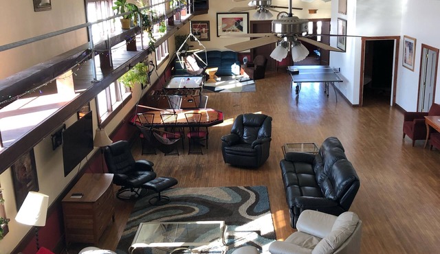 Stay in a unique and original Old Town Hall with hardwood floors.